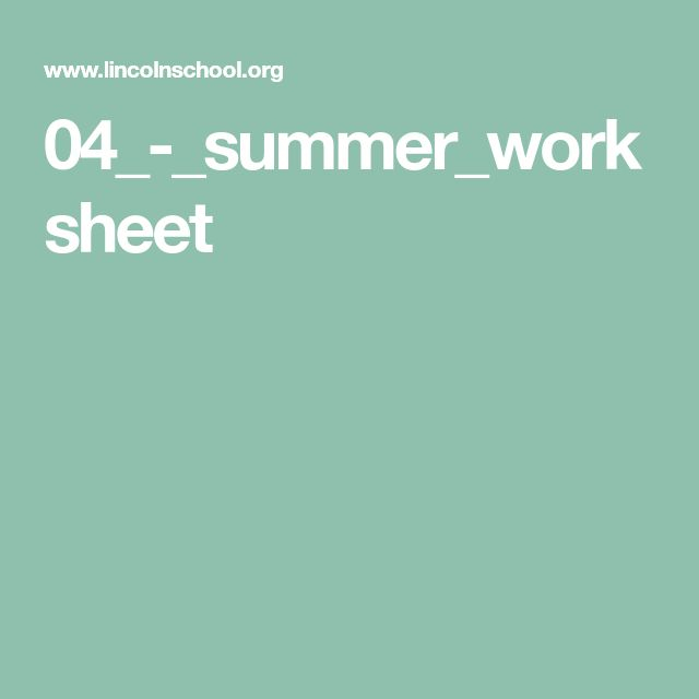 04 summer worksheet Summer Worksheets Ap Biology Summer Work - Ap Biology Summer Work Worksheet