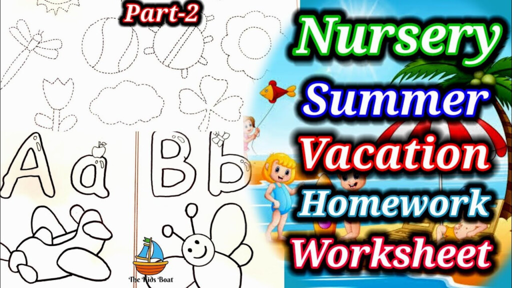 10 Colourful Summer Vacation Homework Worksheet For Nursery And  - Summer Vacation Worksheets For Playgroup