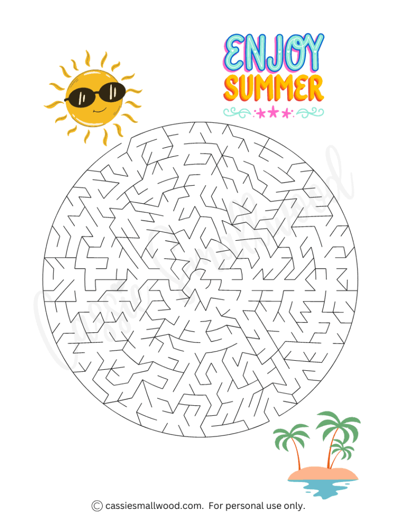 12 Summer Maze Worksheets Free Printable Cassie Smallwood - Summer Maze Worksheet