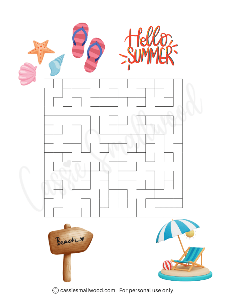 12 Summer Maze Worksheets Free Printable Cassie Smallwood - Summer Maze Worksheet