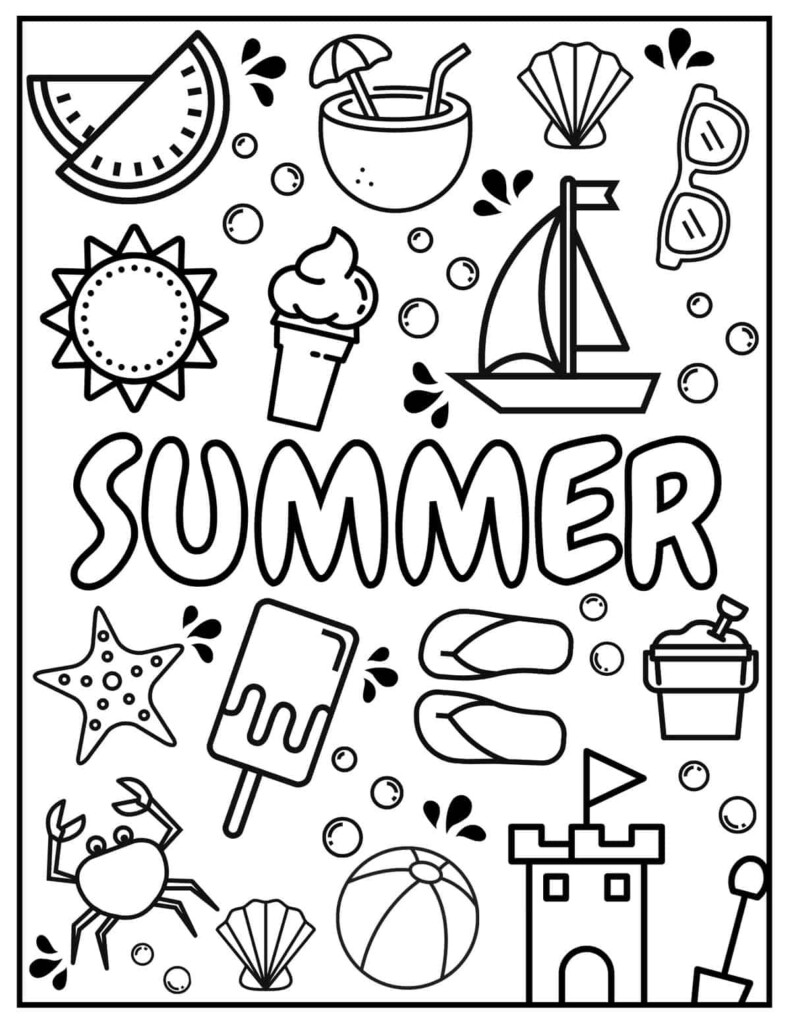 15 Free Summer Coloring Pages For Kids Prudent Penny Pincher - Summer Worksheets Coloring