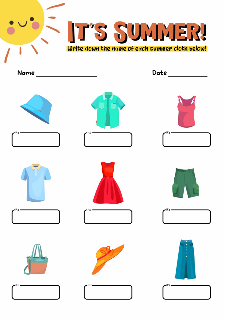 17 Clothing Printable Worksheets For Preschoolers Free PDF At  - Summer Clothes Worksheets Preschool