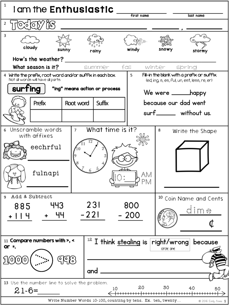 2nd Grade Math Worksheet Packet Pdf - Summer Math Worksheets For Grade 2