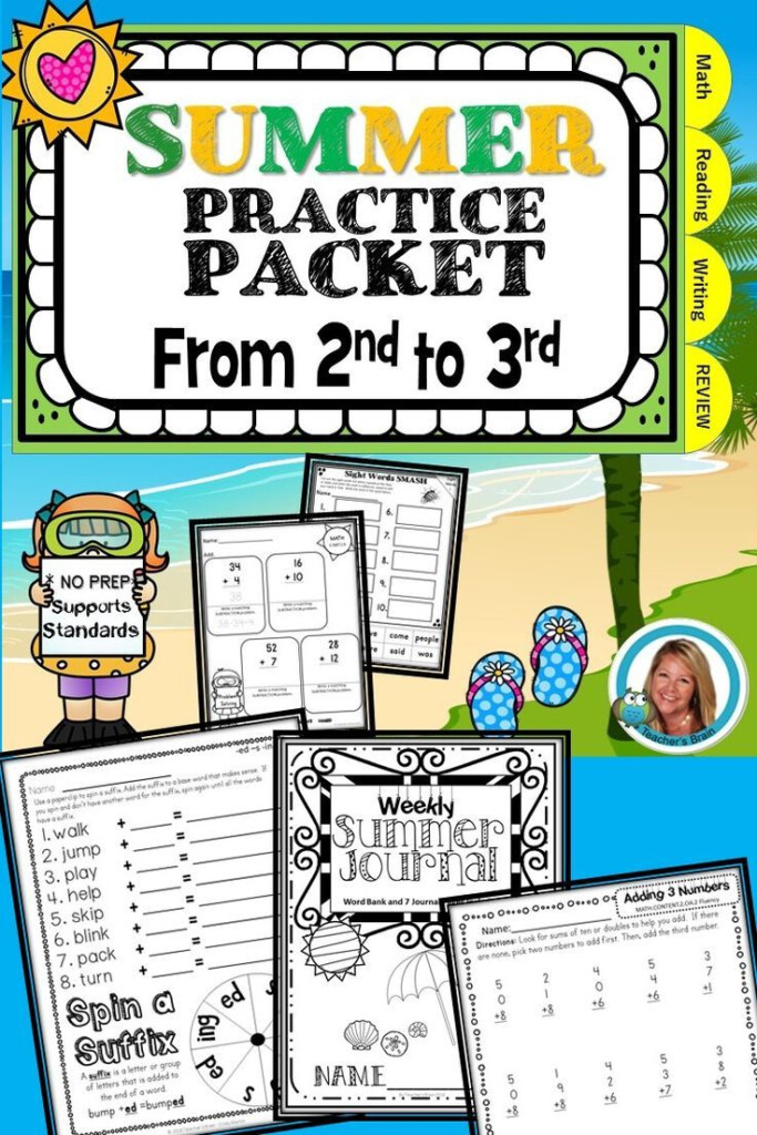 2nd Grade Summer Packet For 2nd Grade To 3rd Grade Summer School  - Second To Third Grade Summer Worksheets