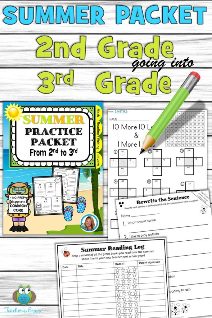 2Nd To 3Rd Grade Summer Packet - Daily Summer Activities Moving From 2Nd To 3Rd Grade Worksheets