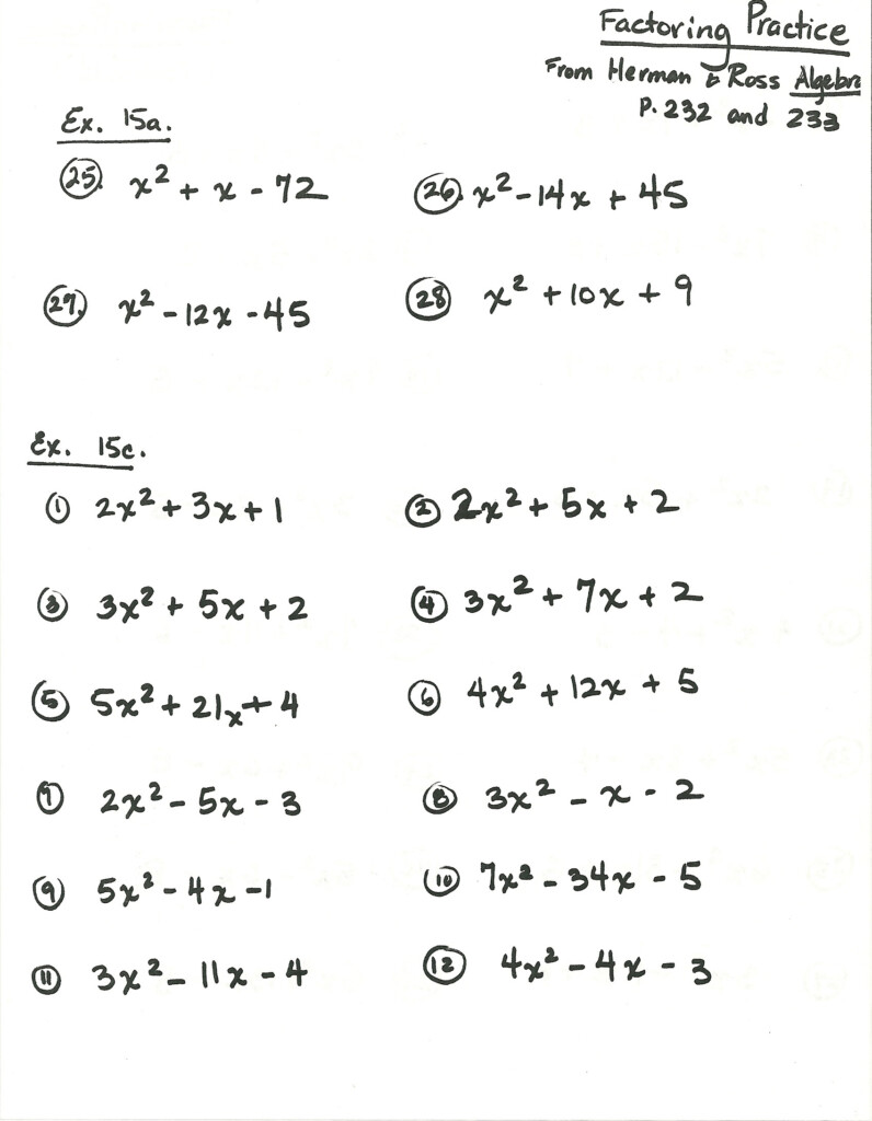 30 Factoring Worksheet Algebra 2 Education Template FactorWorksheets - Algebra Ii Summer Course Worksheets