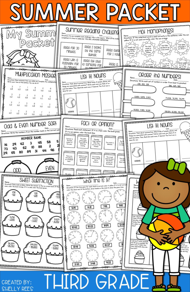 3rd Grade Book Worksheet Packet - 3Rd Grade Math Worksheets For Summer