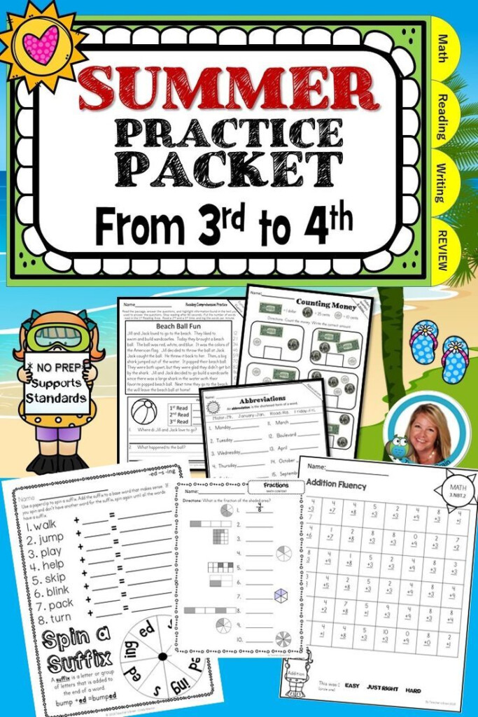 4Th Grade Homework Packets Pdf - Printable Summer Worksheets Incoming 4Th Grade