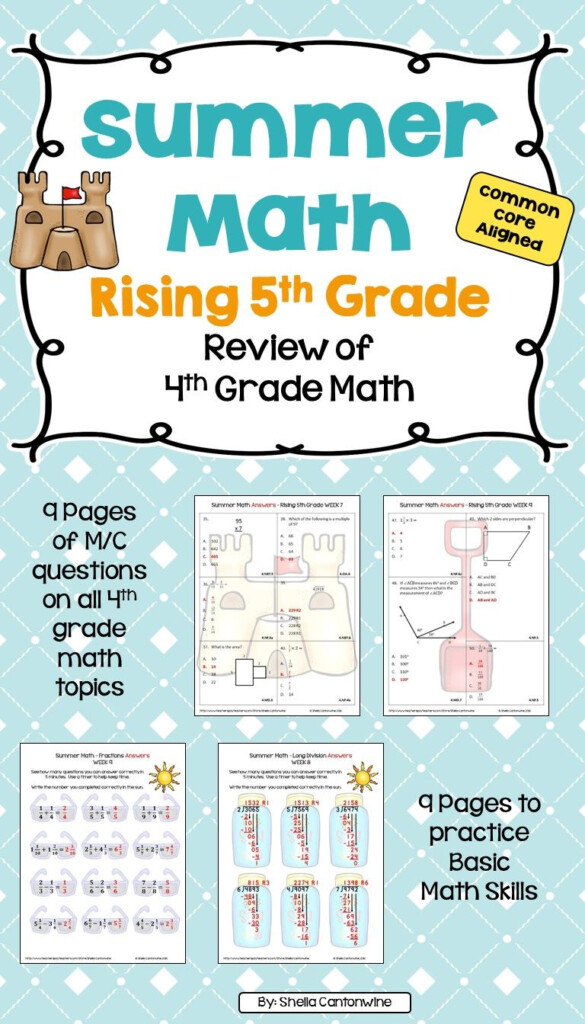 4th Grade Math Summer Review Worksheets Free Worksheets For Teachers - 4Th Grade Math Summer Review Worksheets