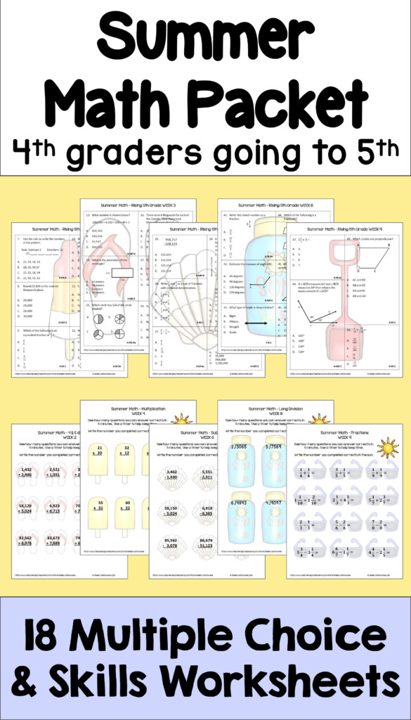 4th Grade Summer Math Packet Worksheets - Printable Summer Worksheets Incoming 4Th Grade