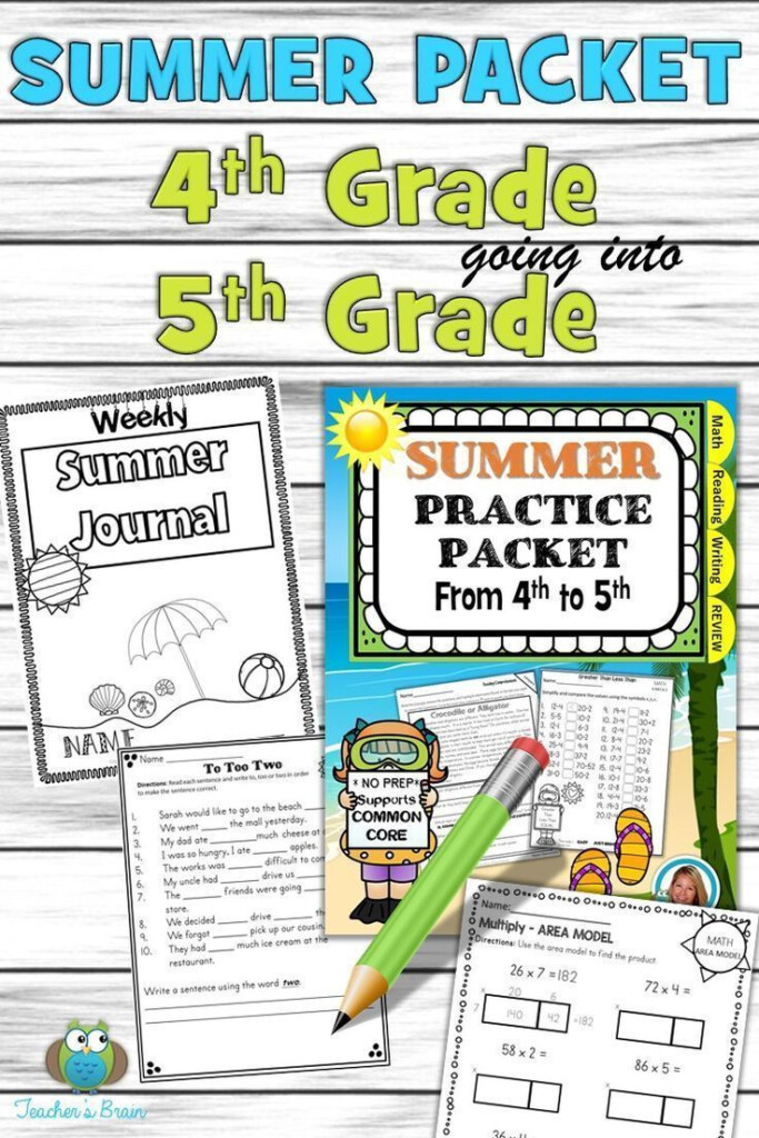 4th Grade Summer Packet Printable - Summer Worksheets For Incoming 4Th Graders