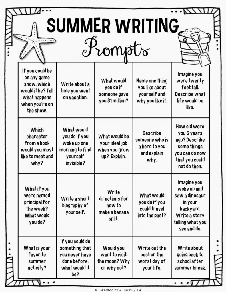 5Th Grade Writing Prompts Worksheets Printable And Enjoyable Learning - Fun Summer Worksheets For 5Th Grade