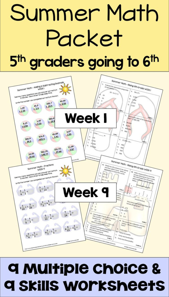 6th Grade Going Into 7th Summer Math Packet - 6Th To 7Th Grade Summer Worksheets