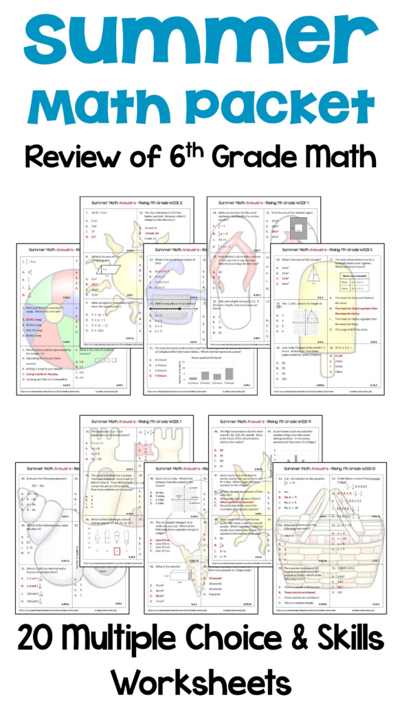 6th Grade Summer Math Packet - Summer Math Worksheets Entering 6Th Grade