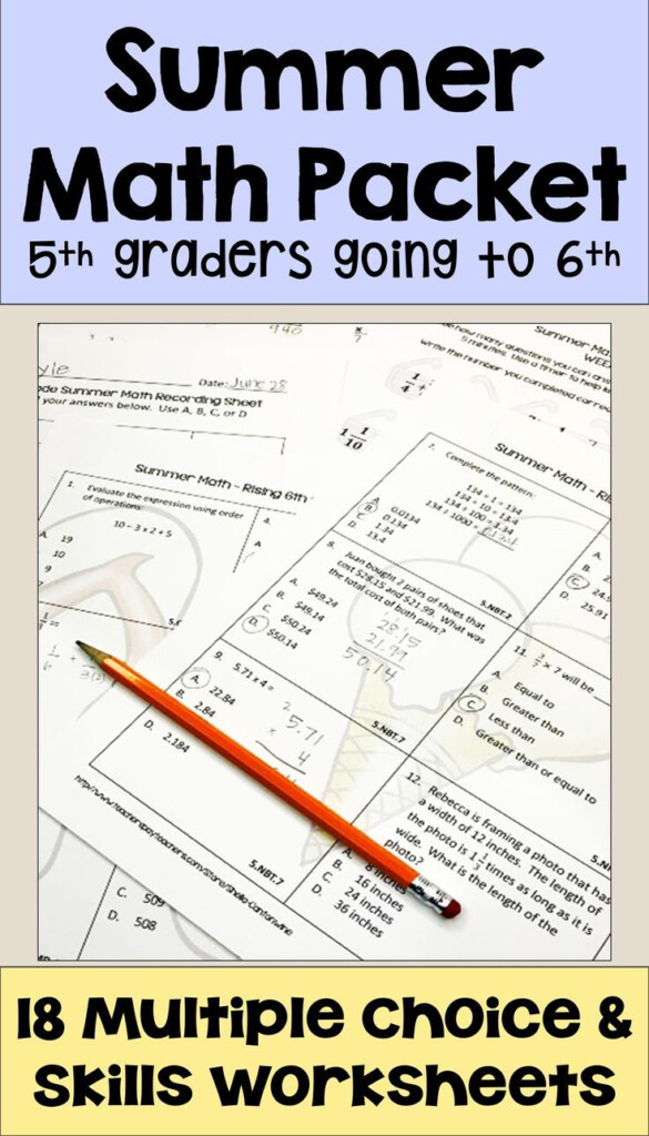 6th Grade Summer Math Worksheet - Summer Math Worksheets Entering 6Th