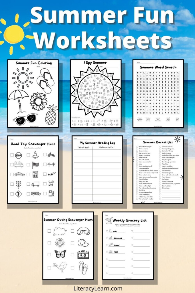 8 Summer Fun Worksheets For Preschool Through Second Grade Free  - Summer Fun Worksheets