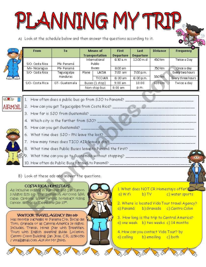 A Printable Worksheet For Planning My Trip With Pictures And Text On It - Summer Day Activities Trip Worksheets