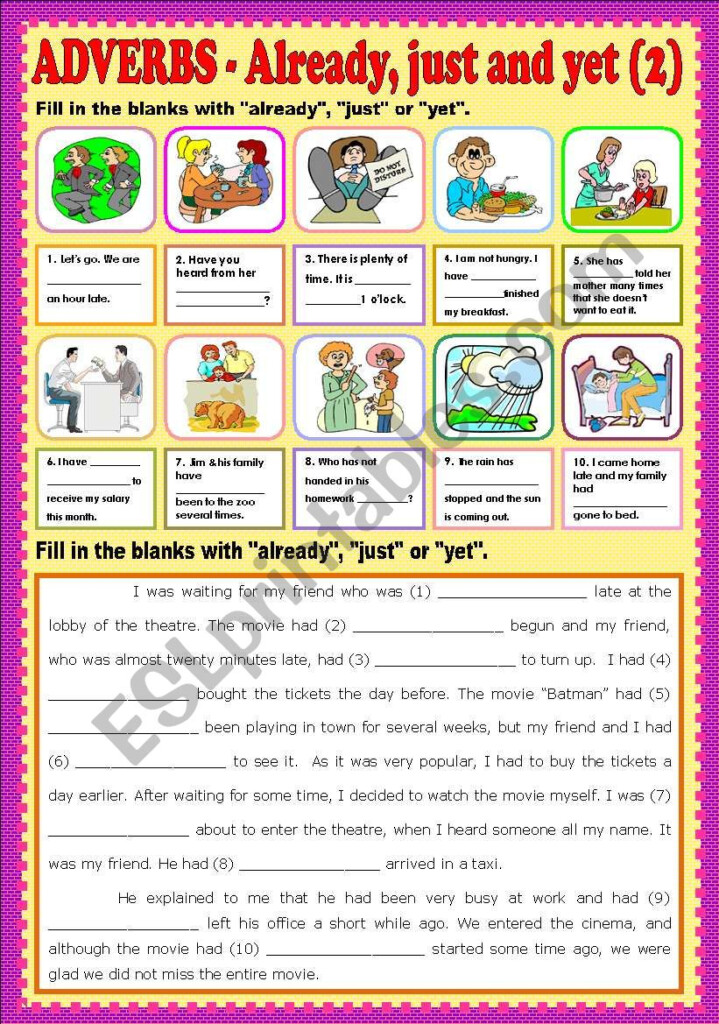 Adverbs Already Just And Yet Part 2 KEY ESL Worksheet By Ayrin - Is It Summer Yet Worksheet Answer Key