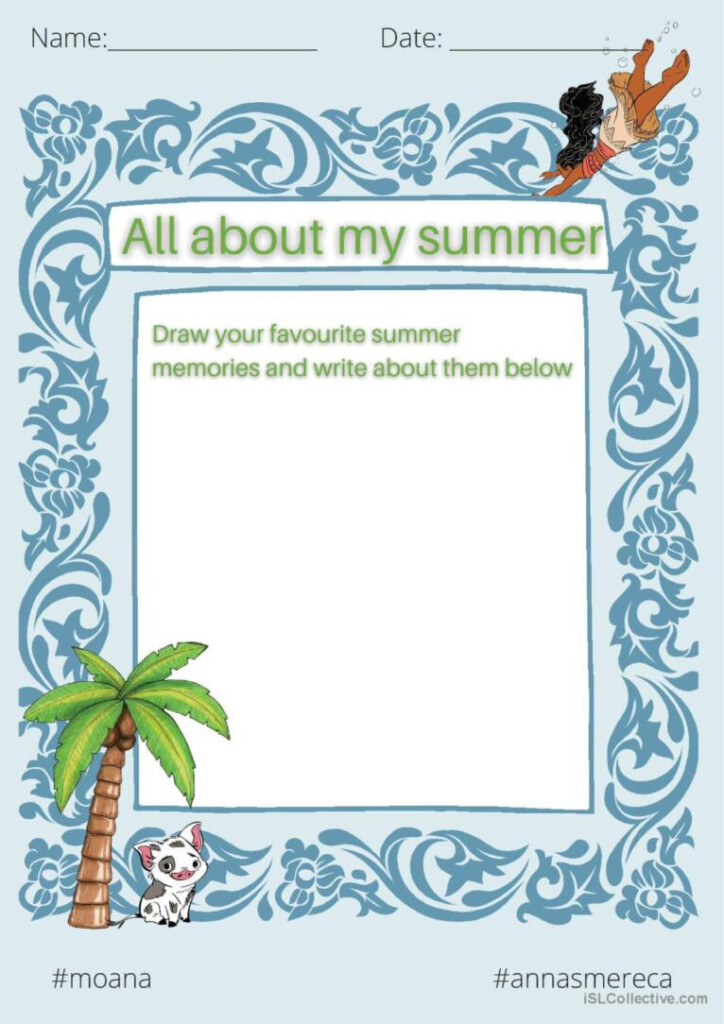 All About My Summer English ESL Worksheets Pdf Doc - Pdf All About My Summer Worksheet