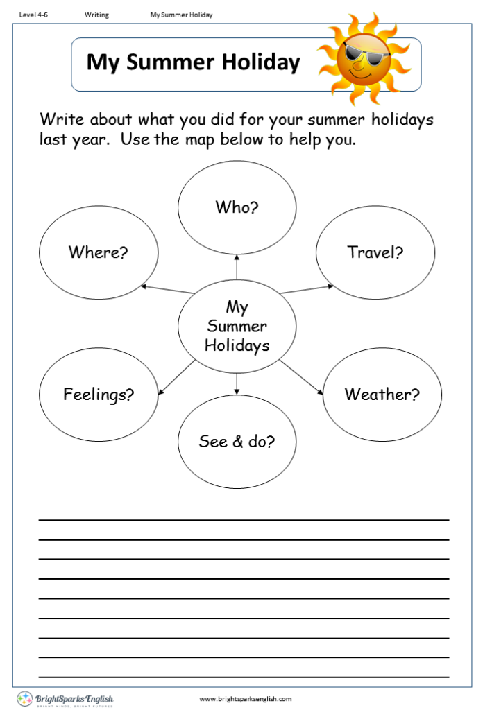 All About My Summer Worksheet - Write About Your Summer Worksheet