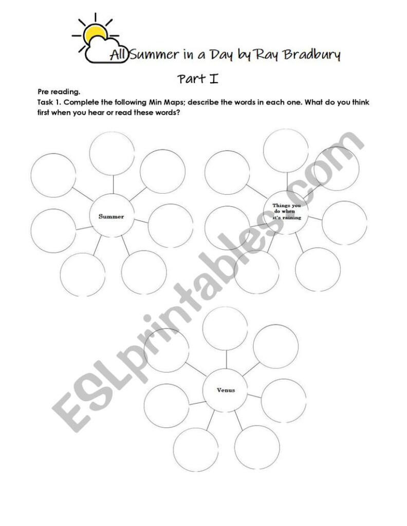 All Summer In A Day By Ray Bradbury Part 1 Of 2 ESL Worksheet By  - All Summer In A Day By Ray Bradbury Worksheet