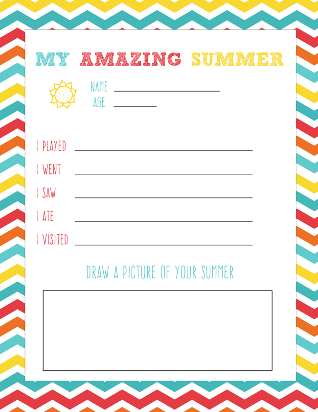 Back To School Printable My Amazing Summer Love And Marriage - Summer Memories Worksheet