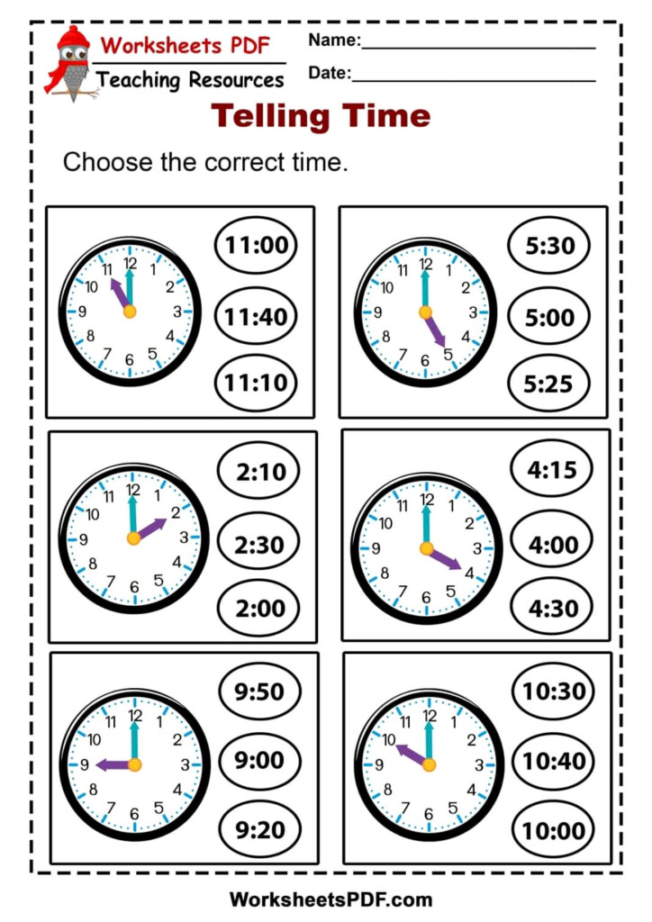 Clock Telling Time Worksheets - Summer Time Clock Worksheet