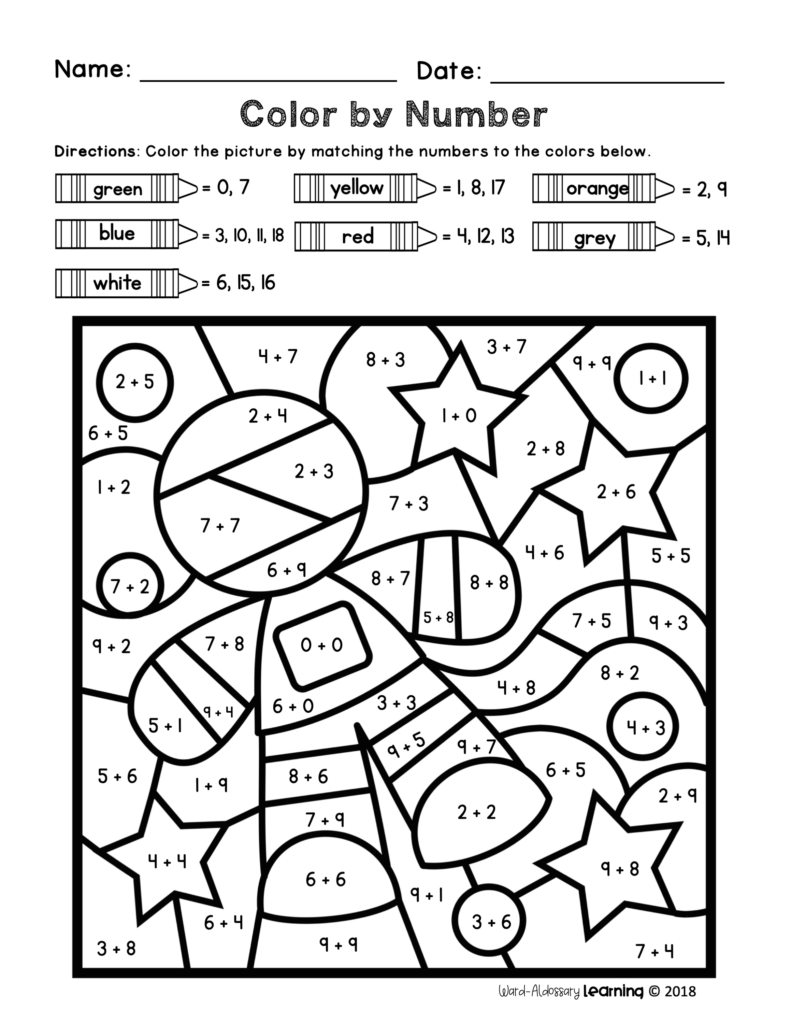 Color By Number Math Worksheets 2nd Grade - Math Coloring Worksheets 2Nd Grade Summer