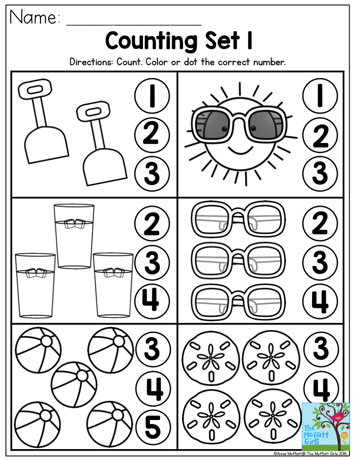 Counting Summer Fun Perfect Number Recognition Activity From The  - Worksheets For Preschool Summer Theme