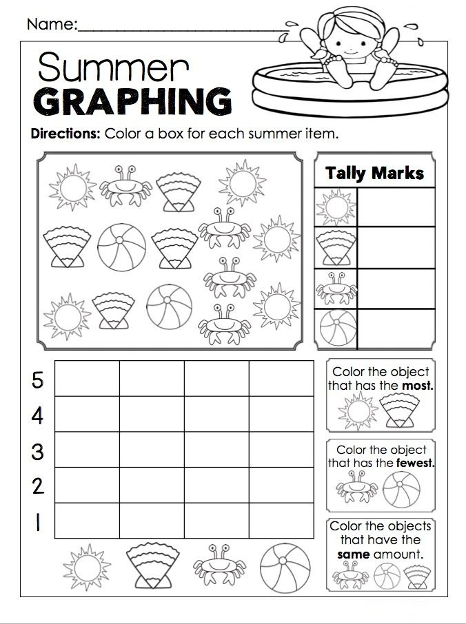 Crafts Actvities And Worksheets For Preschool Toddler And Kindergarten - Summer Vacation Graph Worksheets