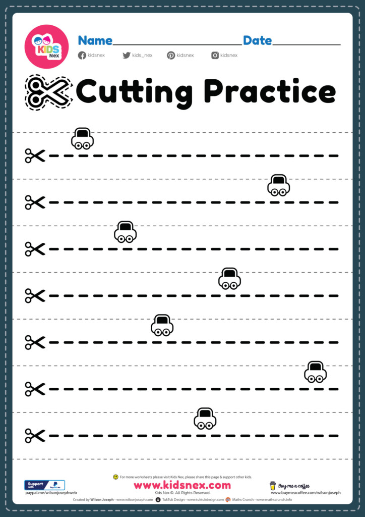 Cutting Activities Preschool Printable - Cutting Practice Worksheets For Preschool Pdf Summer