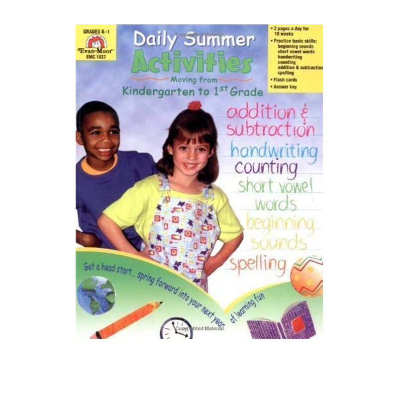  Daily Summer Activities Moving From Kindergarten To 1st Grade  - Daily Summer Activities Moving From K To 1St Grade Worksheets