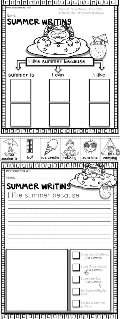 Download Free Printables At Preview Summer Writing I Like Summer  - I Like Summer Because Worksheet