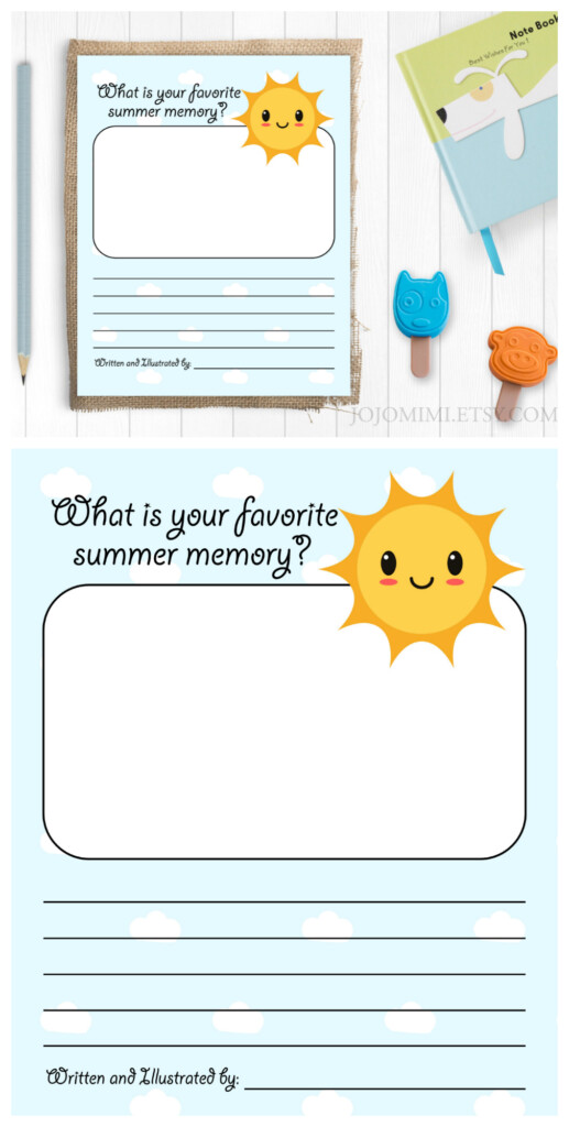 Draw And Write Summer Activity Page Eighteen25 - Favorite Summer Memory Draw A Picture Worksheet