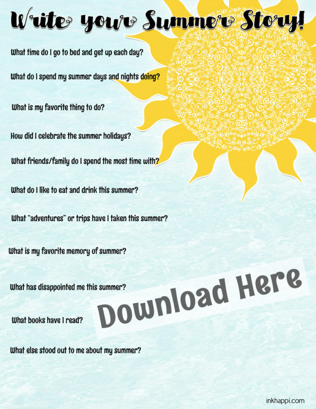 End Of Summer Printables Every Summer Has A Story Inkhappi - Writing A Summer Story Worksheet