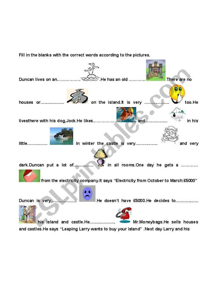 English Worksheets Duncan And His Guests - Duncan Elementary Summer Worksheets