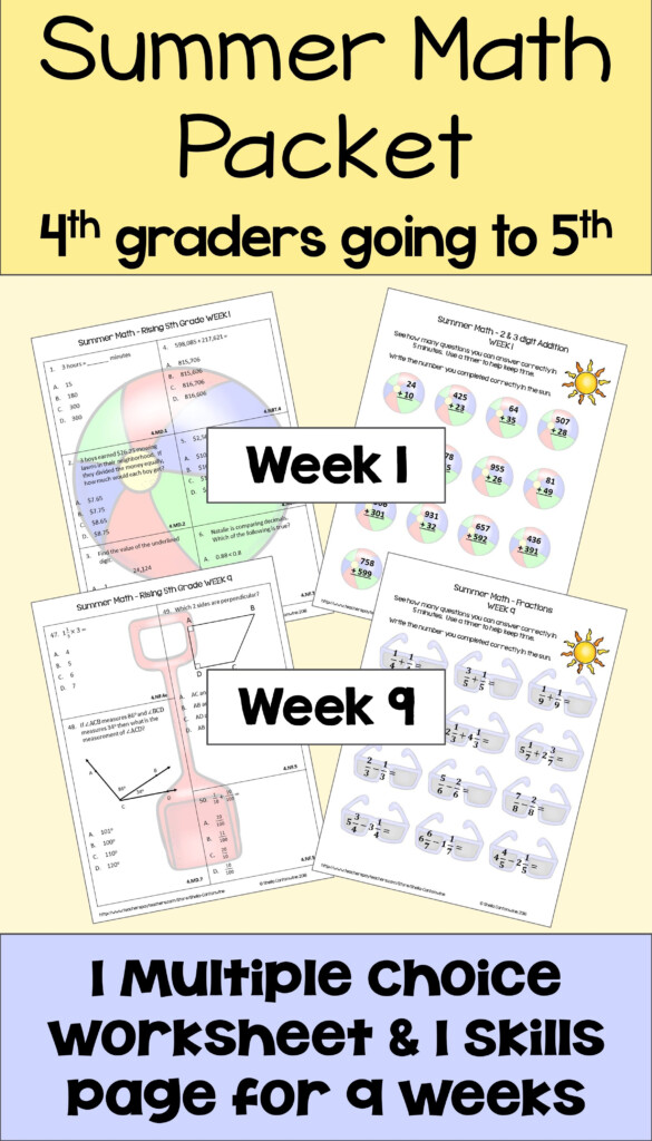 Entering 5th Grade Summer Math Packet Pdf - Summer Math Worksheets Entering 5Th Grade