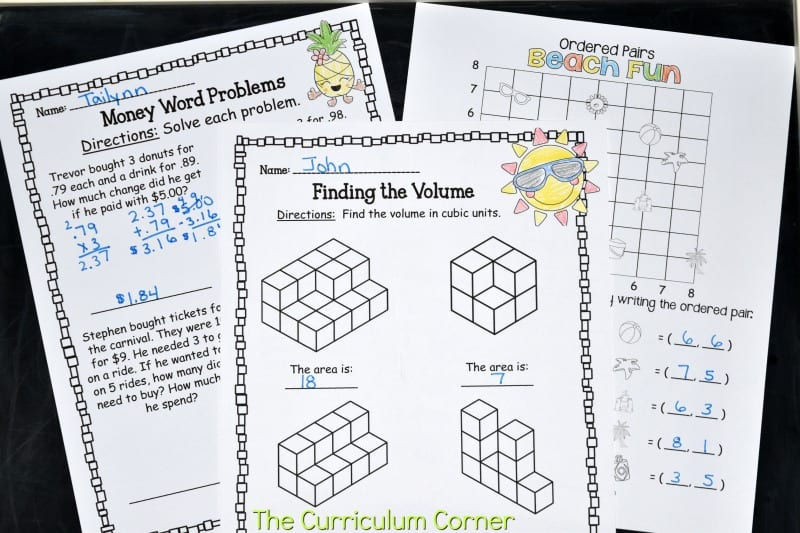 Entering 5th Grade Summer Math Packet With Answers Janice Nielson s  - Summer Math Worksheets Entering 5Th Grade