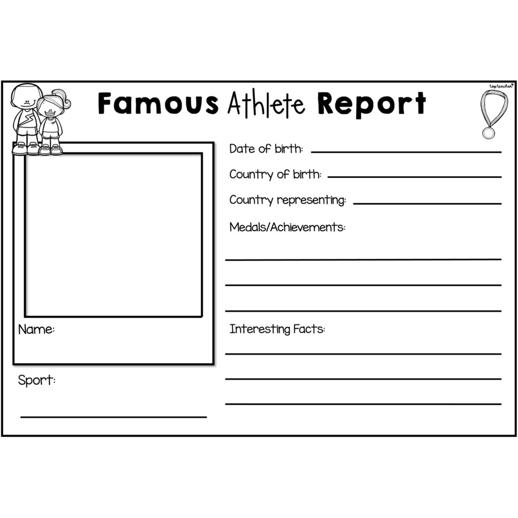 Famous Athlete Report Top Teacher - Famous Female Summer Olympic Athletes Worksheets For 2Nd Grade