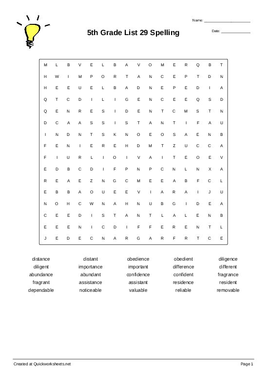 Fifth Grade Spelling Words Worksheets - Summer Worksheets For 5Th Grade Spelling