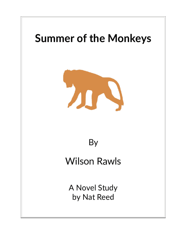 Fillable Online Summer Of The Monkeys By Wilson Rawls Study Fax  - Summer Of The Monkeys By Wilson Rawls Worksheet Of Words