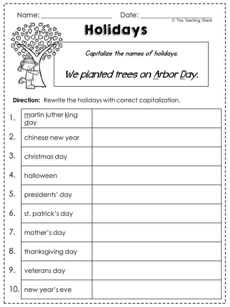 First Grade Language Arts Worksheets - Language Arts Summer Practice Worksheets