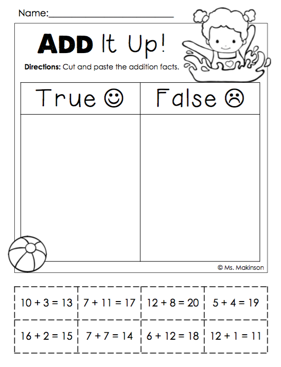  First Grade Summer Math Worksheets Free Download Gmbar co - Math Worksheet 1St Grade Summer Print Outs