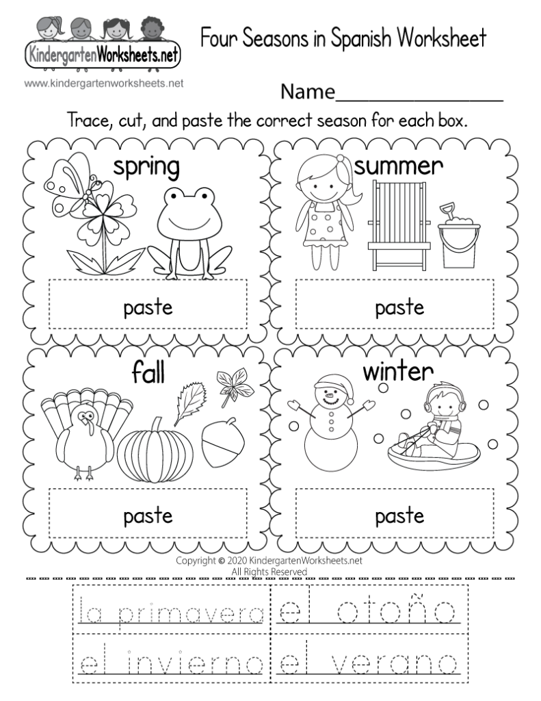 Four Seasons In Spanish Worksheet Free Printable Digital PDF - Spanish Summer Worksheets