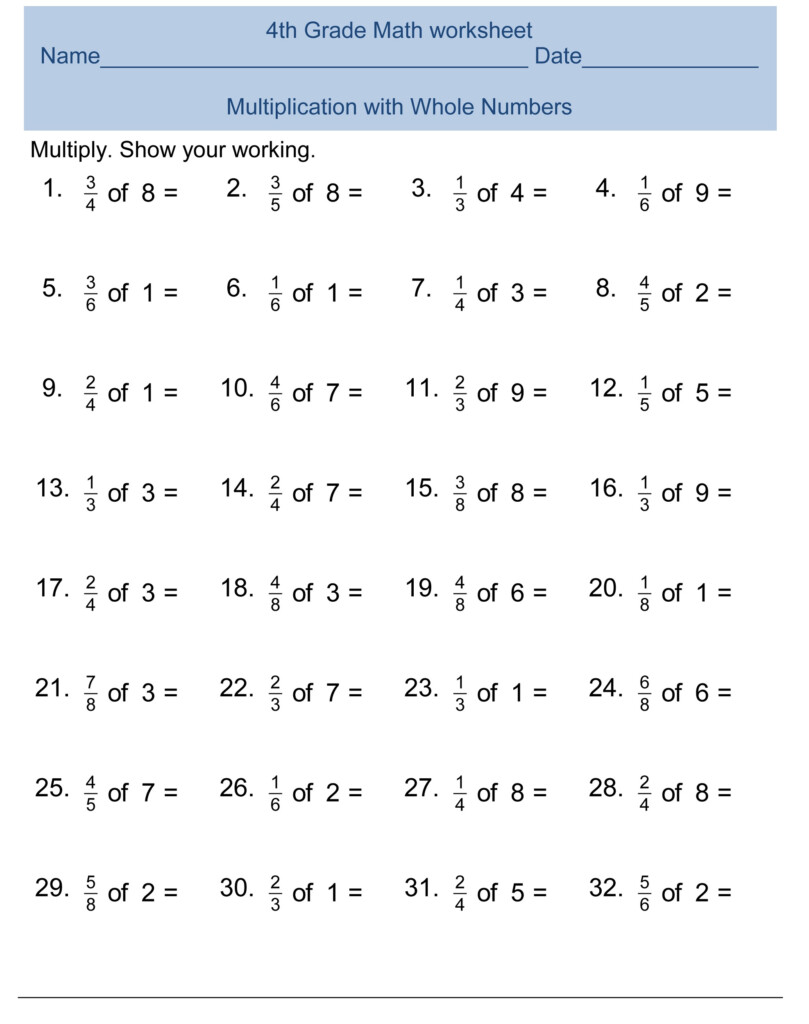 Fourth Grade Work Sheets - 4Th Grade Summer Math Worksheets Pdf