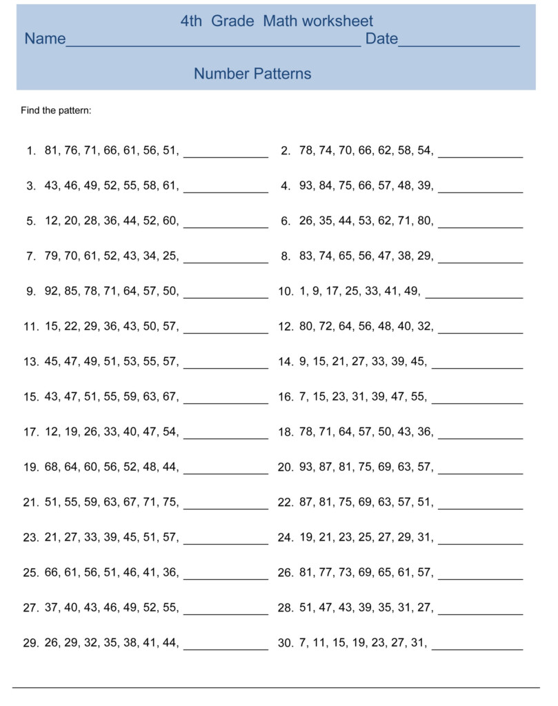 Fourth Grade Worksheets Math - 4Th Grade Math Summer Review Worksheets