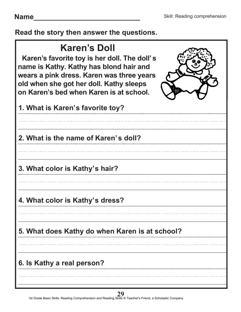 Free 2nd Grade Reading Comprehension Worksheets - Summer Reading Comprehension Worksheet 2Nd Grade