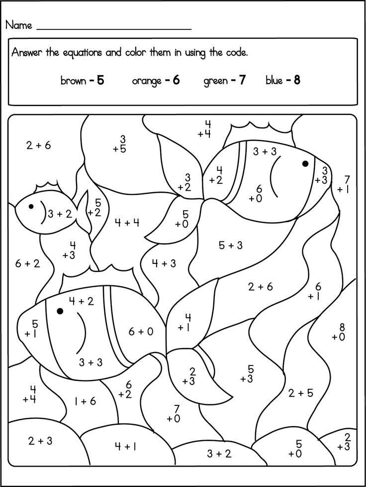 Free Addition Color By Number Worksheet - Summer Addition Coloring Worksheets