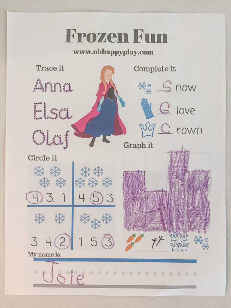 FREE Frozen Printable Worksheet Oh Happy Play - Frozen Planet Summer Worksheet