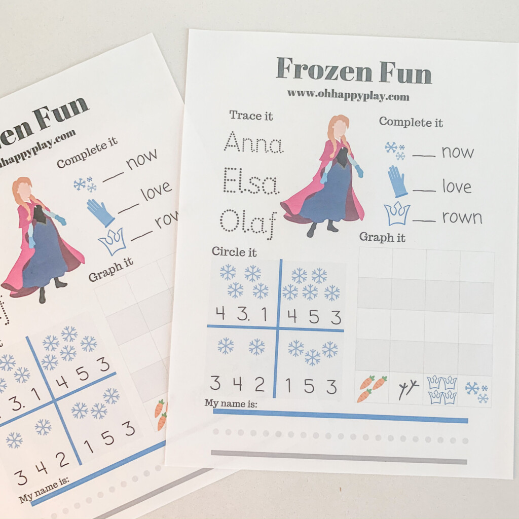 FREE Frozen Printable Worksheet Oh Happy Play - Frozen Planet Summer Worksheet